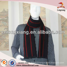 mens fashion printed vertical stripe scarf,mens jacquard brushed silk scarf